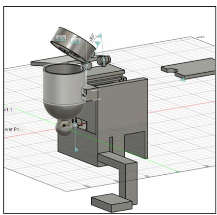 FishFeed 3D mechanical design in Fusion 360